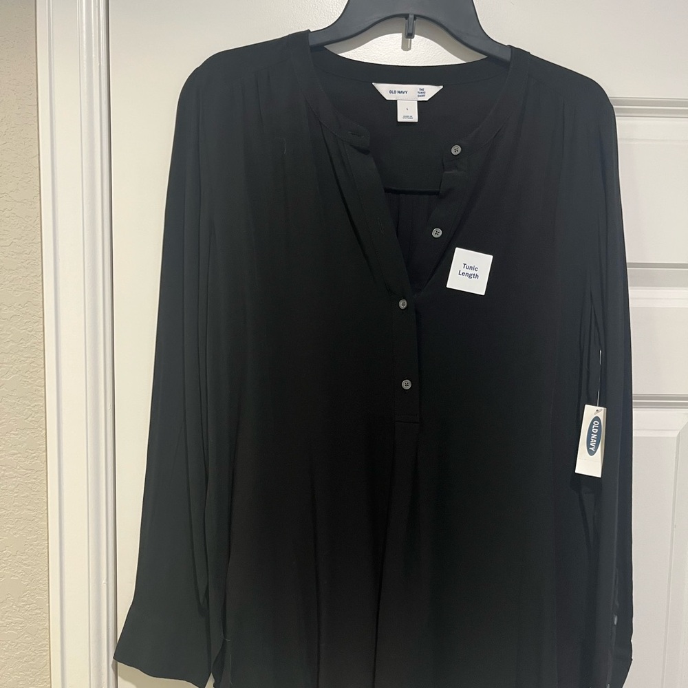 Old Navy Classic Black Tunic Blouse